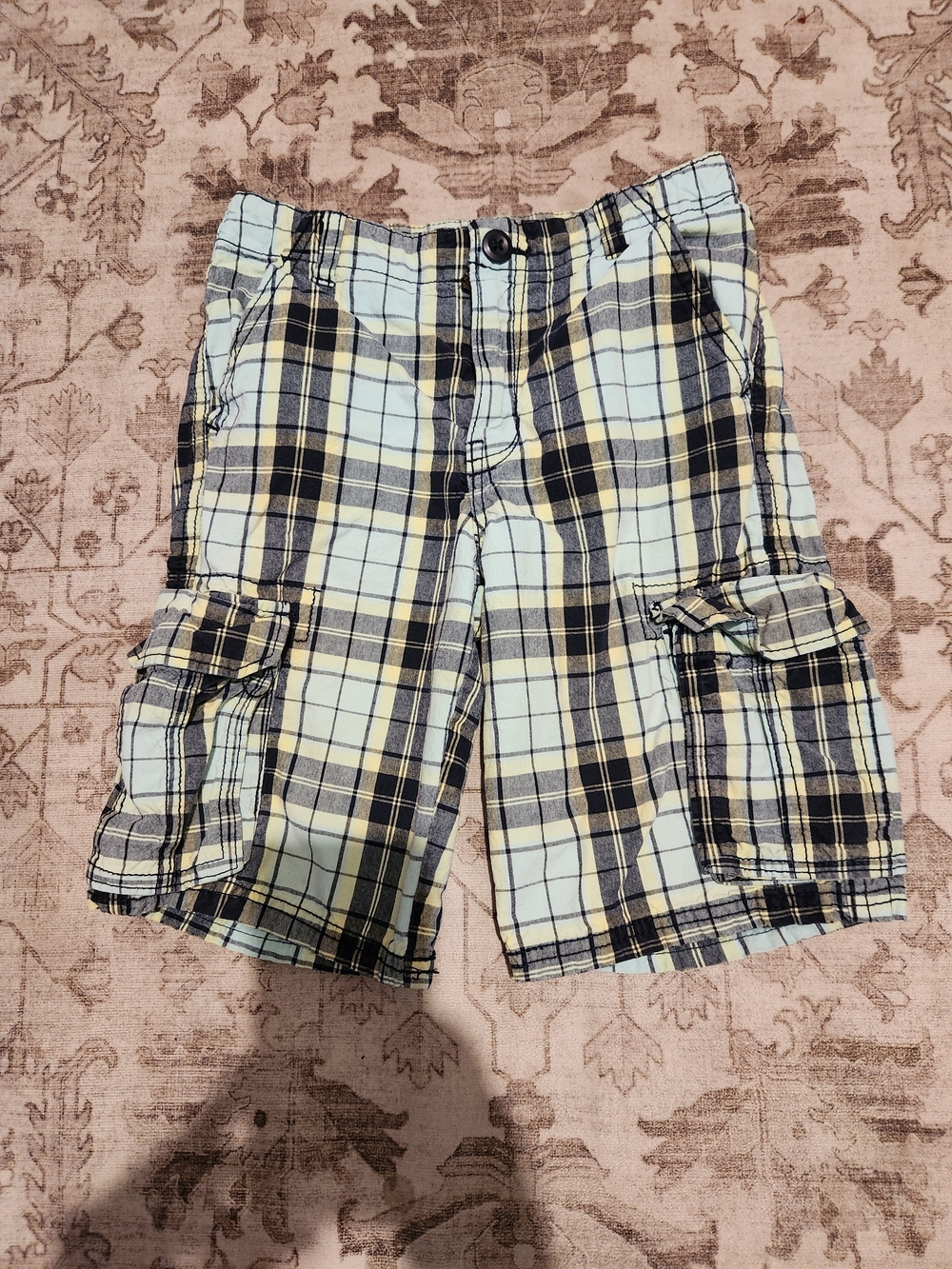 Crazy 8 Plaid Cargo Shorts - Yellow & Black
